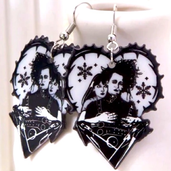 Edward Scissorhands Acrylic Dangle Earrings - Picture 1 of 4